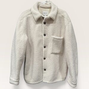 NWT Industry Sherpa Jacket Cream Teddy Fleece Shacket Oversized Women’s L Unisex